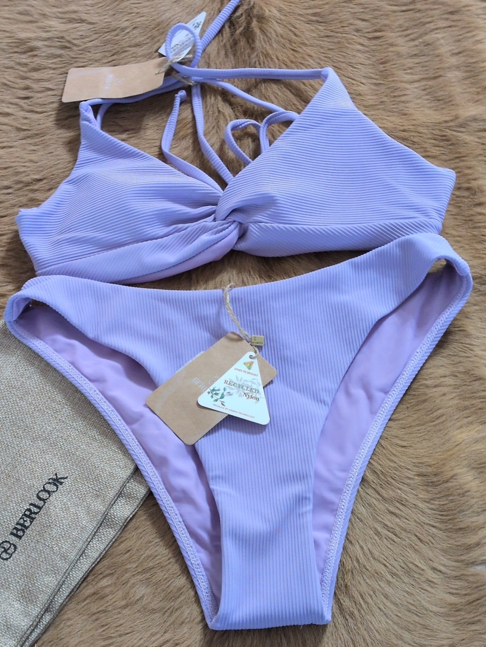 Lilac Twist Front Bikini Set - Women Swim Bikinis